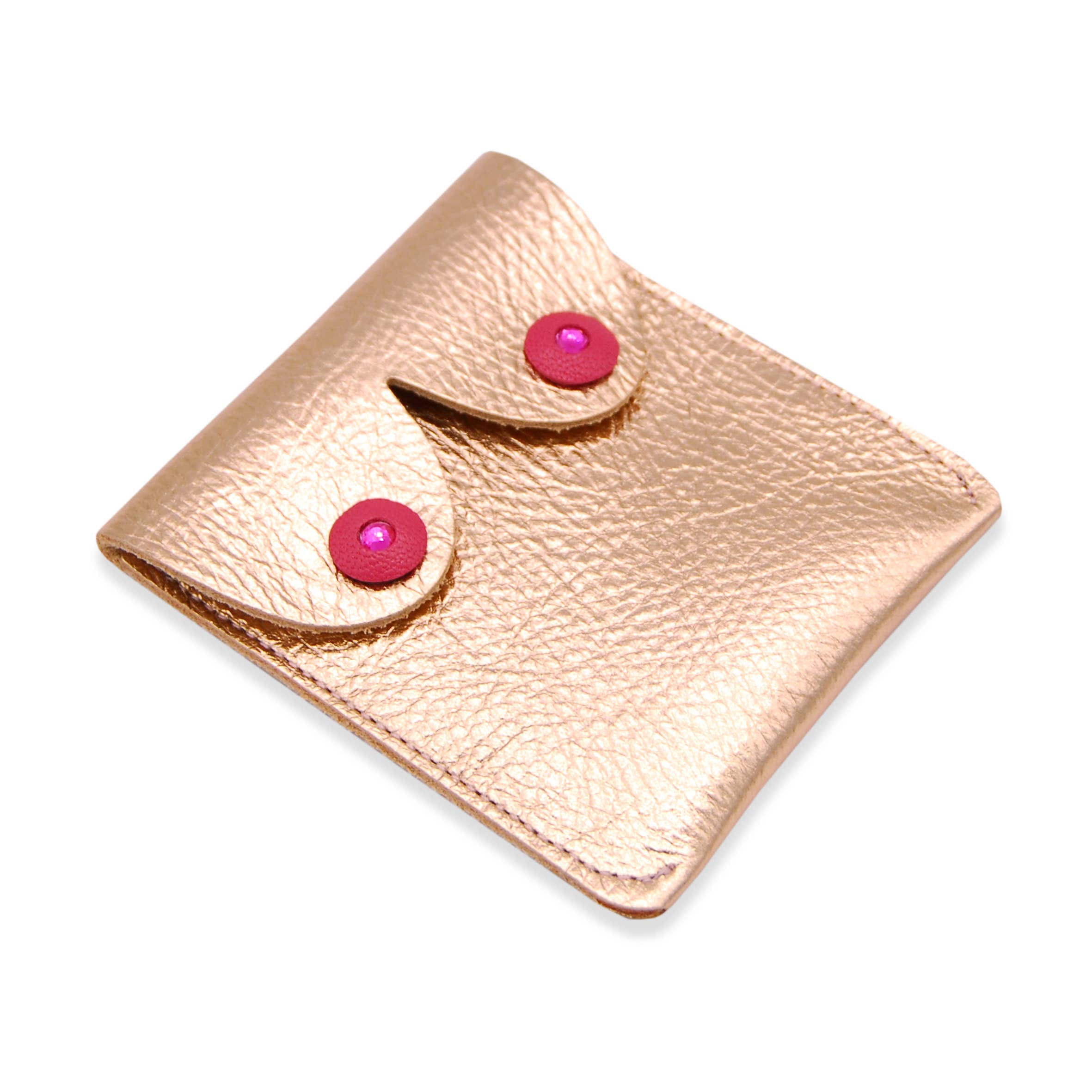 Rose gold boobies Pouch with rhinestone nipples  : Rose Gold
