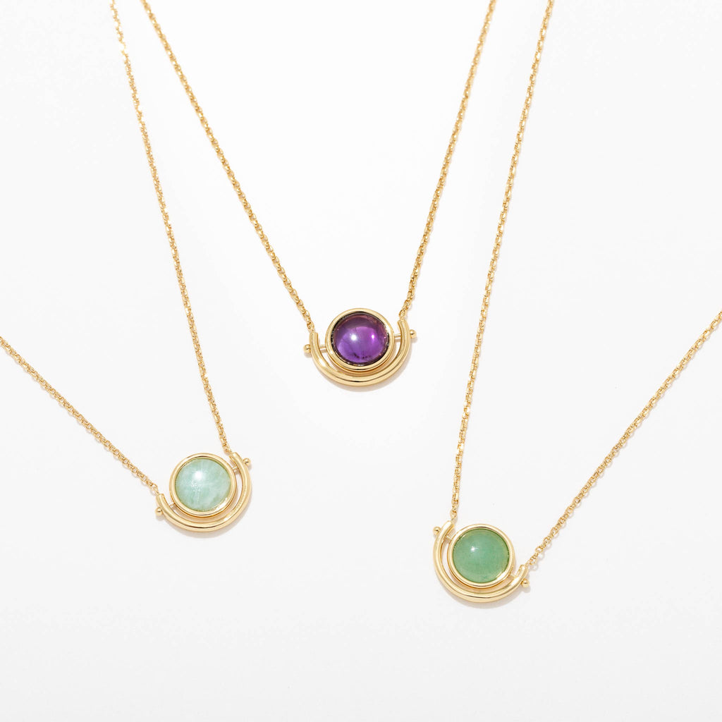 Luna Gemstone Pendant Necklace - On Sale 🤑: Amazonite