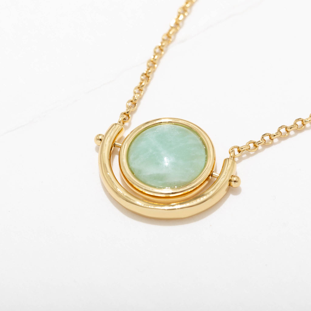 Luna Gemstone Pendant Necklace - On Sale 🤑: Amazonite