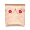 Rose gold boobies Pouch with rhinestone nipples  : Rose Gold