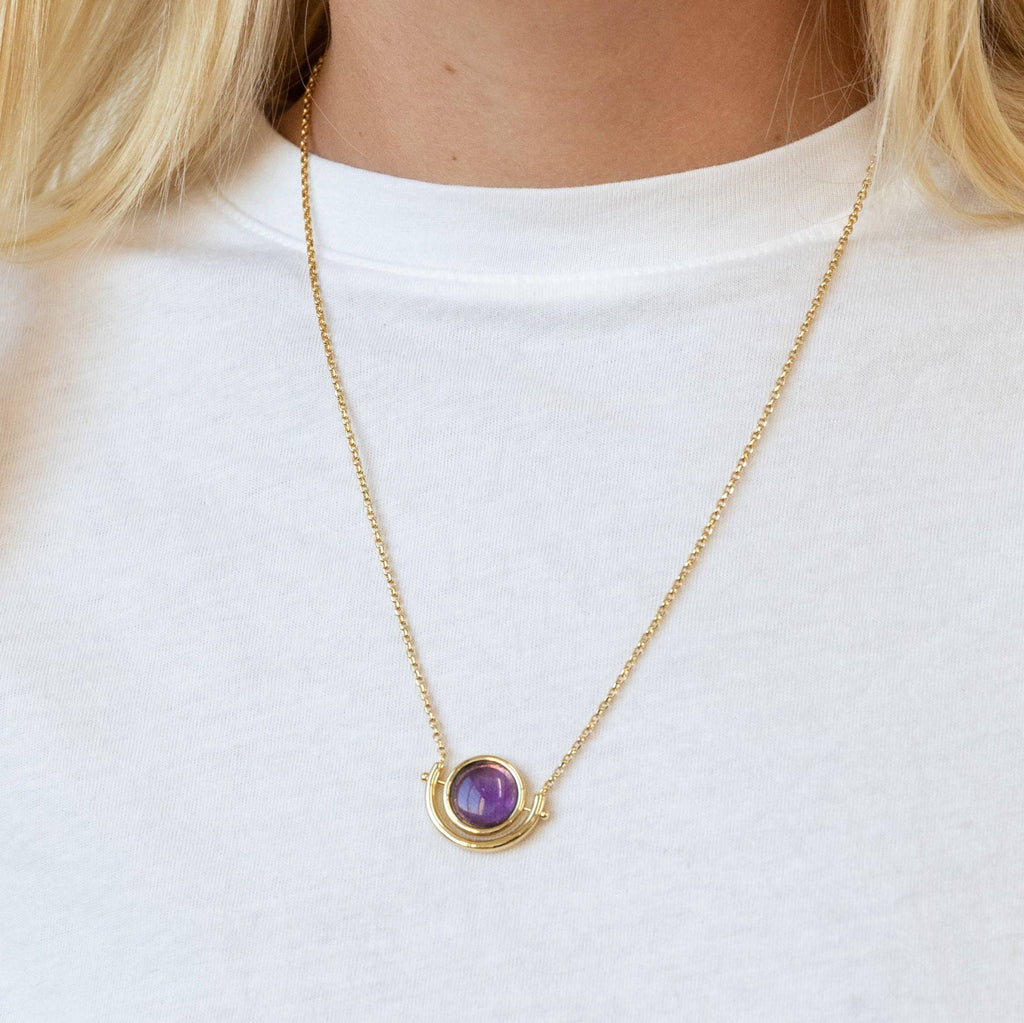 Luna Gemstone Pendant Necklace -  Amethyst