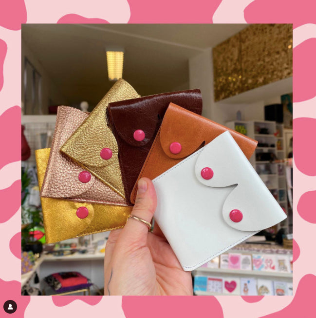 Bronze Metallic Boob Pouch: Leather Feminist Coin Purse: Bronze