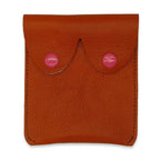 Tan Brown Leather Boobs Pouches: Fun Feminist Coin Purses: Tan
